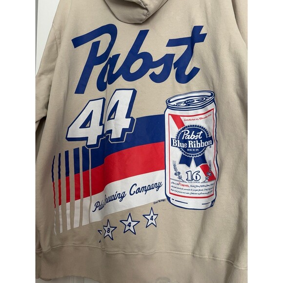 Pabst Blue Ribbon Men's Retro Hoodie Hoody PBR American Lager Beer Size XL - Picture 5 of 6